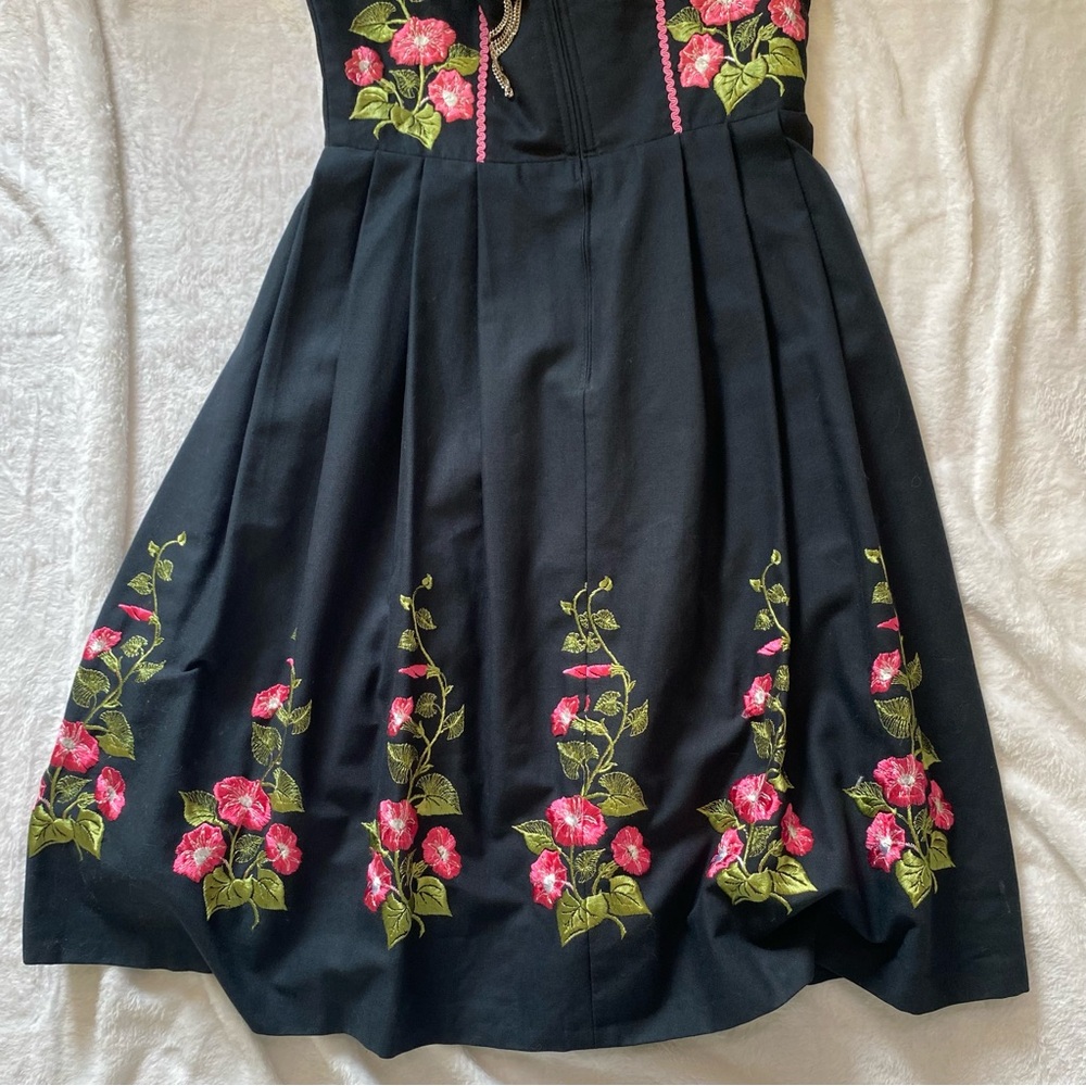 VTG Rose Dirndl Womens Sz 40 German Folk Dress Oktoberfest Embroidered Floral - Picture 6 of 15